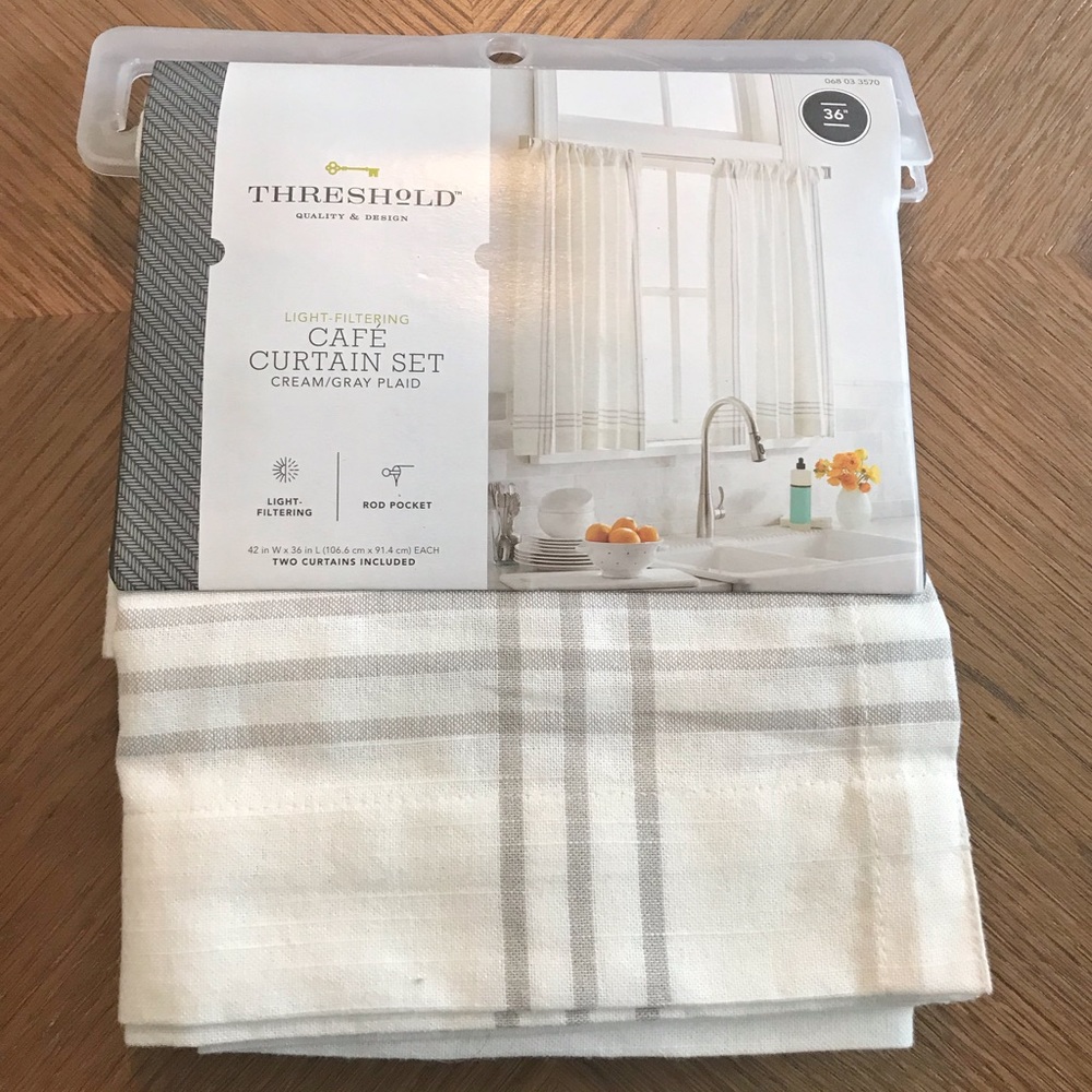 Threshold Cafe Curtains, Cream & Gray